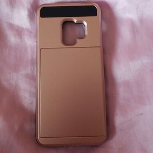 NWOT galaxy s9 rose gold phone case w/card holder